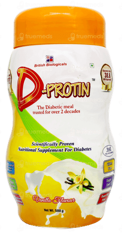 D Protin Vanilla Flavour Sugar Free Powder 500gm