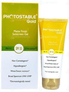 Photostable Gold Spf 55 Pa+++ Matte Finish Sunscreen Gel 50gm